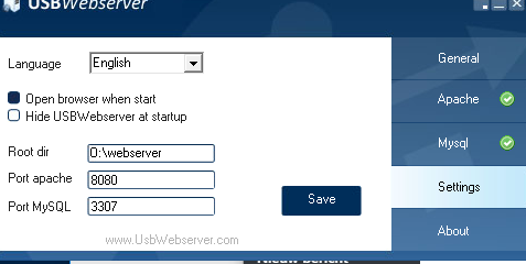 Beginnen met USBWebserver