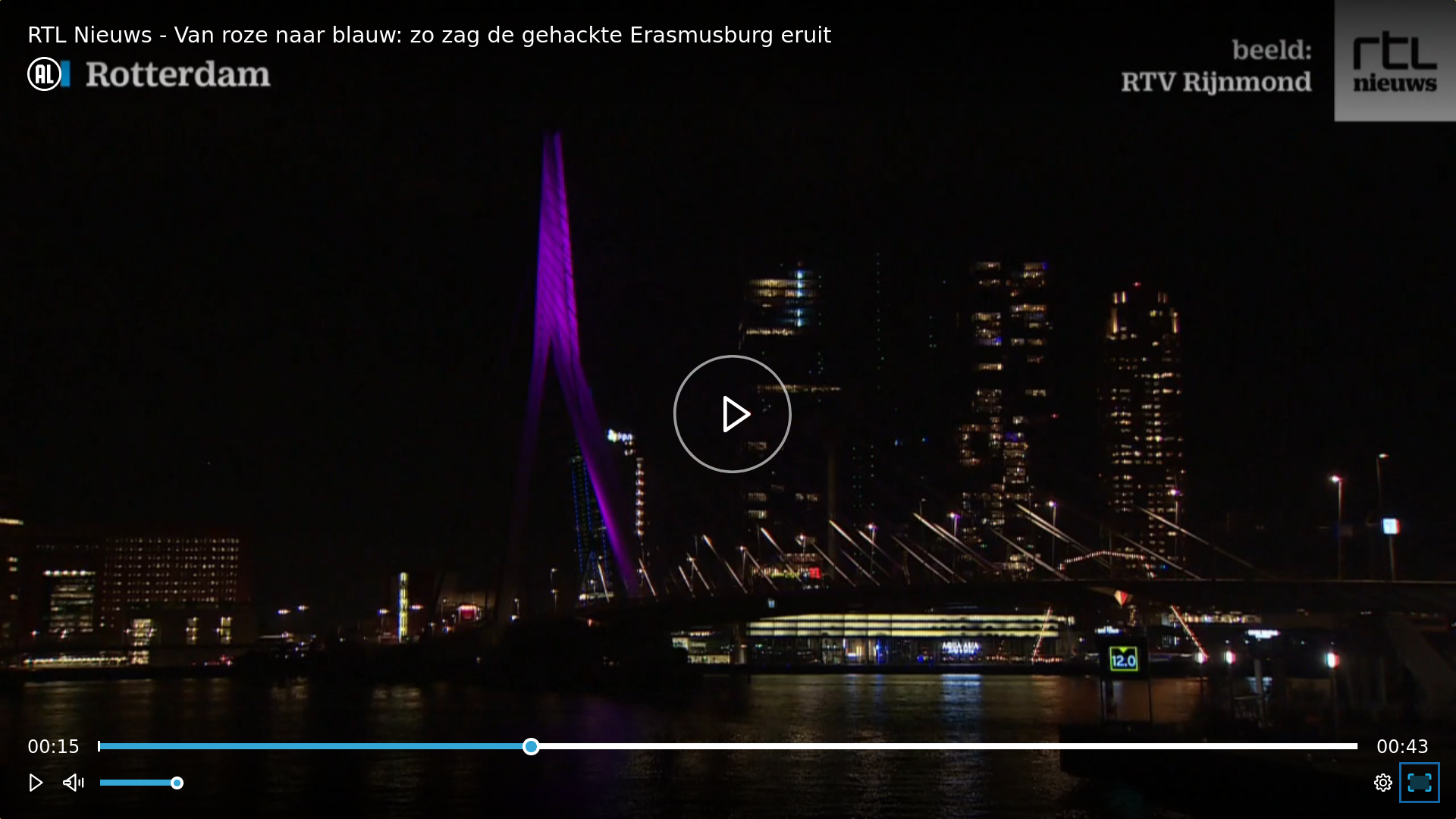 Je bekijkt nu Verlichting Erasmusbrug gehacked