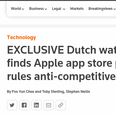 Lees meer over het artikel Nederlandse marktwaakhond blaft naar Apple