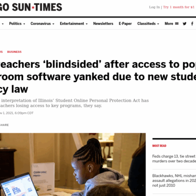 Lees meer over het artikel State of Illinois sluit toegang tot code.org en scratch voor leerlingen om privacy.