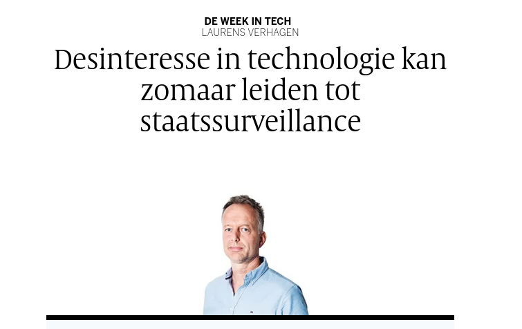 Lees meer over het artikel Desinteresse in technologie kan zomaar leiden tot staatssurveillance