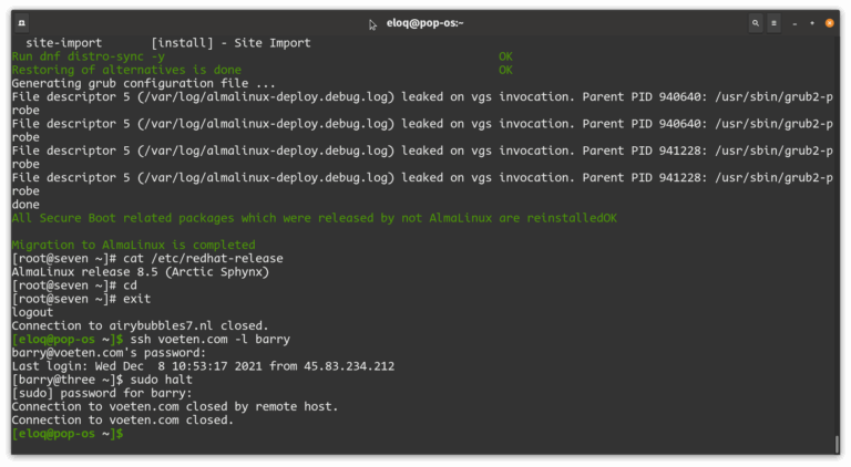 Lees meer over het artikel Alma linux deployed