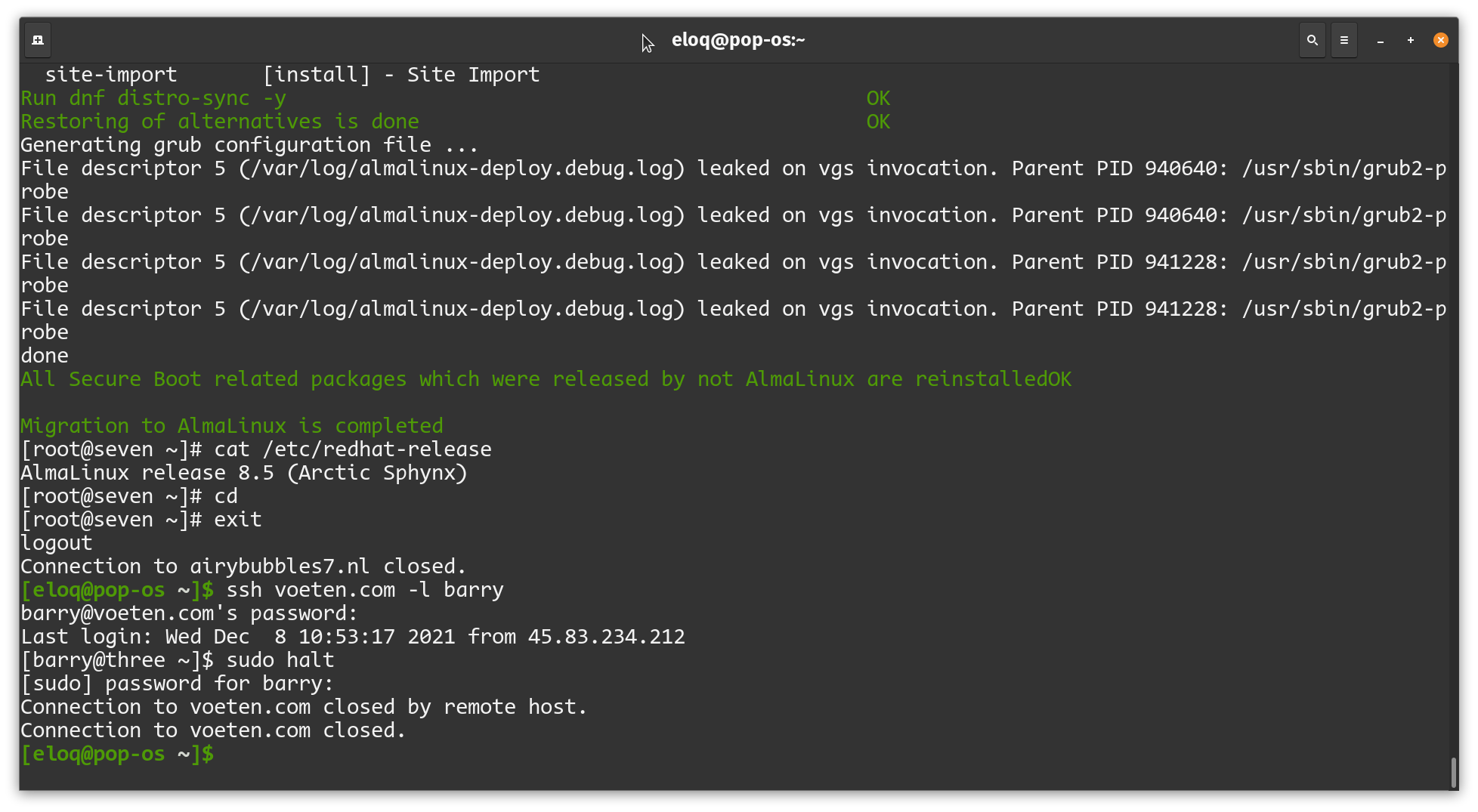 Je bekijkt nu Alma linux deployed