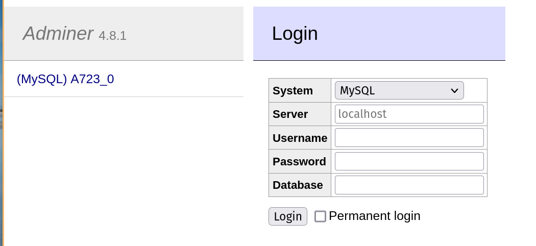 Je bekijkt nu Toegang tot adminer