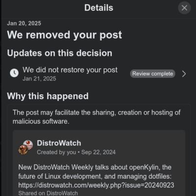 Lees meer over het artikel Meta blockte linux distributies van Facebook
