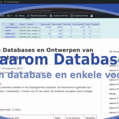 Lees meer over het artikel Databases en adminer